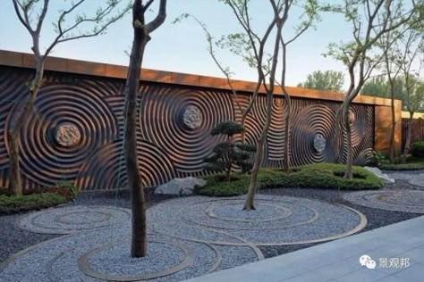 Compound Wall Design, Stone Wall Design, Japan Garden, Boundary Walls, Landscape Architecture Design, Home Garden Design, Fence Design, Modern Landscaping, Terrace Garden