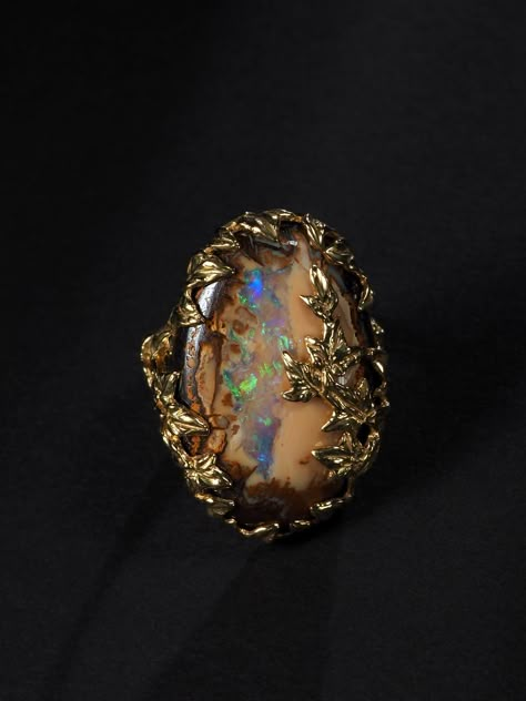 Uncut Opal Ring, Whimsical Rings, Light Knight, Ivy Ring, Whimsical Ring, Whimsical Jewelry, Jewel Wedding, Unusual Rings, Tilda Swinton