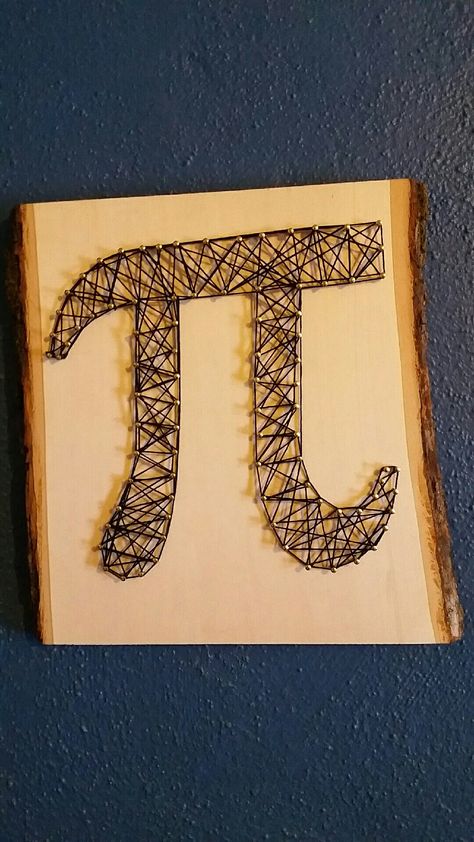 Nail and string art pi #math #pi #nail and string art Mathematics Projects Ideas, Pi Day Projects, Math Inspired Art, Math Expo Project Ideas, Maths Copy Decoration, Pi Projects Math, Pi Day Ideas, Mathematics Design Math Art, Pi Number Art