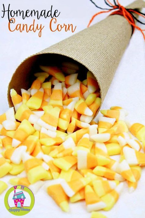 This Homemade Candy Corn Recipe is easy to make and will have your family and friends begging for the recipe! It's also a fun recipe to make with your kids! Homemade Candy Corn Recipe, Spooky Halloween Food Ideas, Candy Corn Recipe, Halloween Group, Corn Recipe, Yellow Foods, Homemade Candy, Homemade Candies, Halloween Food For Party