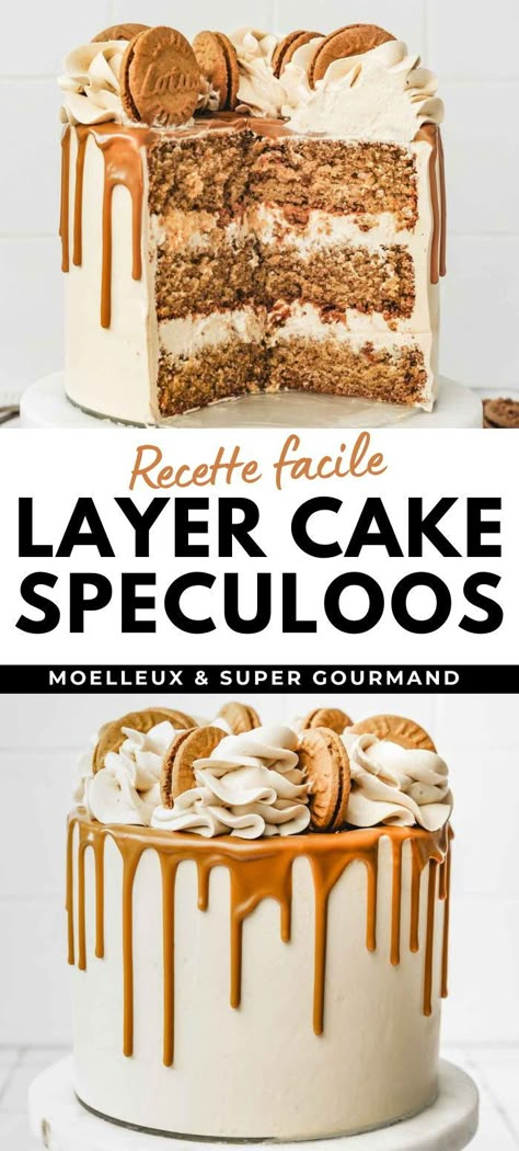 Cookie Butter Frosting, Lotus Biscoff Cake, Cookie Butter Cake, Lawyer Cake, Biscoff Cake, Swiss Buttercream, Birthday Cake Decorating Ideas, How To Stack Cakes, Biscoff Cookie Butter