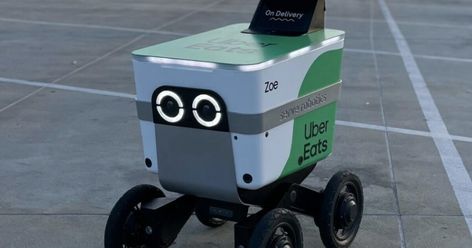 Uber eats food delivery Robot Project, Robot Revolution, Delivery Robot, Takeout Food, Uber Eats, Foods Delivered, Los Angeles Area, Robot Design, American Cities