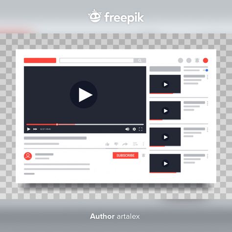 Youtube video template, video player pc ... | Premium Vector #Freepik #vector #layout #social #video #bar Youtube Layout Template, Pc Layout, Youtube Video Thumbnail, Social Video, Youtube Video Template, Template Video, Video Project, Youtube Banner Design, Video Graphics