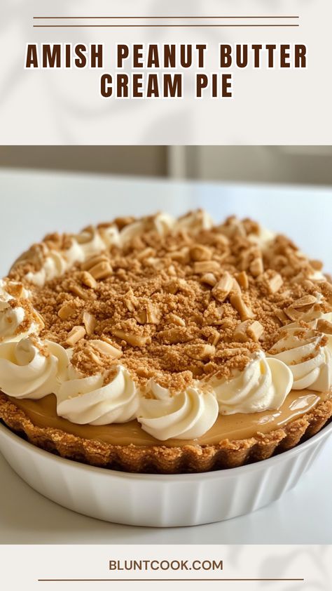 Indulge in a rich, velvety Amish peanut butter cream pie, a classic dessert with a creamy twist! #PeanutButterPie #AmishRecipes #CreamyDesserts #PieLovers Amish Whoopie Pie Recipe, Amish Peanut Butter, Peanut Butter Cream Pie, Peanut Butter Cream, Dessert Board, Peanut Butter Pie, Amish Recipes, Creamy Desserts, Classic Desserts