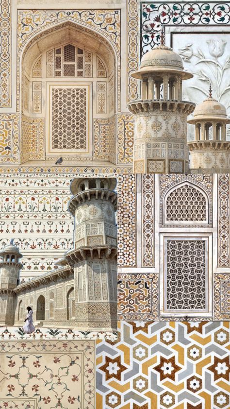 White mughal inlay cream marble Islamic Moodboard Aesthetic, Mughal Mood Board, Taj Mahal Mood Board, Mughal Architecture Sketches, Taj Mahal Aesthetic, Calligraphy Collage, Taj Mahal Art, Museum Of Islamic Art, Architecture Reference