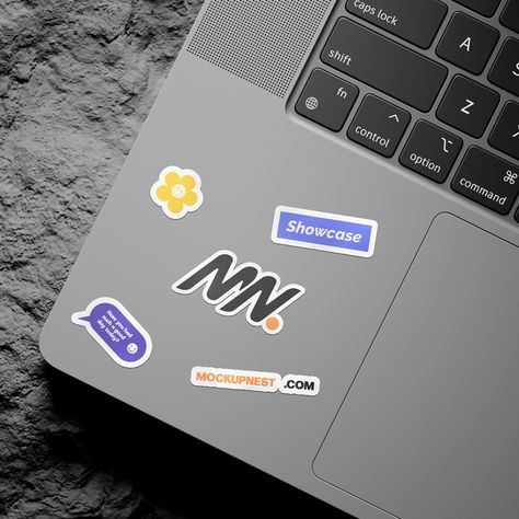 Free Laptop Sticker On Rock Mockup PSD Sticker Mockup Free, Laptop Mockup, Sticker Mockup, Free Laptop, Free Logo Mockup, Free Mockup Templates, Computer Sticker, Logo Mockup, Mockup Free Download