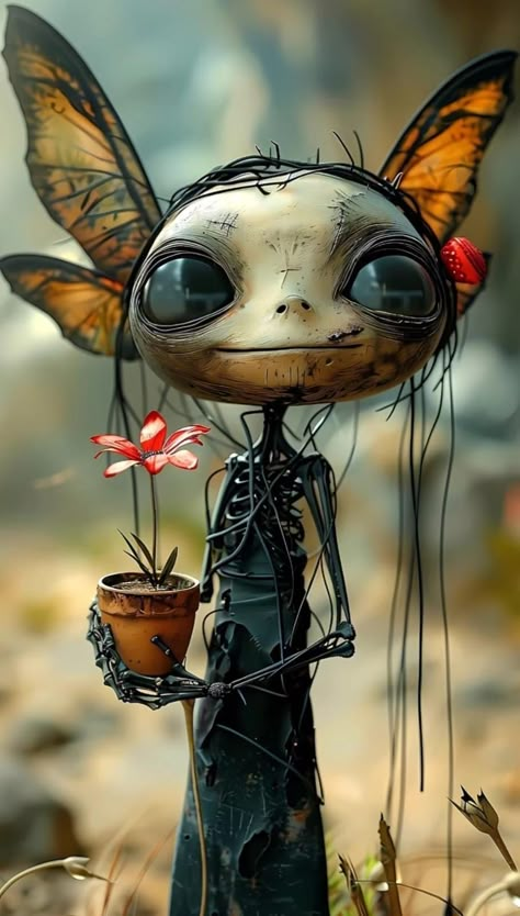 Weird Creatures Art, Cute Monster Wallpaper, Creepy Fairy, Halloween Digital Art, Illustration Kunst, Cute Fantasy Creatures, Gothic Dolls, Halloween Digital, Dark Art Illustrations