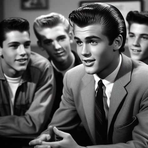 Brylcreem Hairstyles, Greaser Hair, Short Hair Men, Hairstyles Undercut, Pompadour Men, Male Haircuts, Slicked Hair, Male Hairstyles, Male Hair