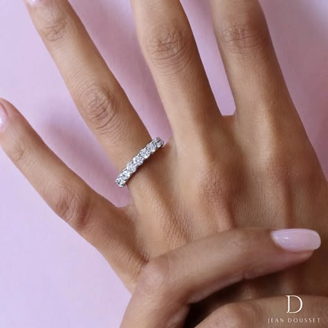 Let us tell you a little about our big bang theory. Our SOPHIA Eternity Band set with Round Brilliant Cut diamonds. Jean Dousset, Eternity Band Set, Unusual Engagement Rings, Diamond Wedding Jewelry, Fine Diamond Jewelry, Eternity Rings, Jewelry Diamonds, Eternity Ring Diamond, Diamond Rings Bands