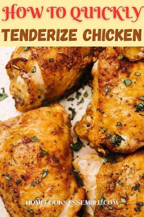 How to Quickly Tenderize Chicken Indian Baked Chicken, Garlic Chicken Thigh Recipes, How To Tenderize Chicken, Skillet Chicken Breast Recipes, Chicken Thigh Boneless Skinless, Easy Chicken Breast Recipes Healthy, Oven Chicken Breast Recipes, Frozen Chicken Breast Recipes, Tenderize Chicken