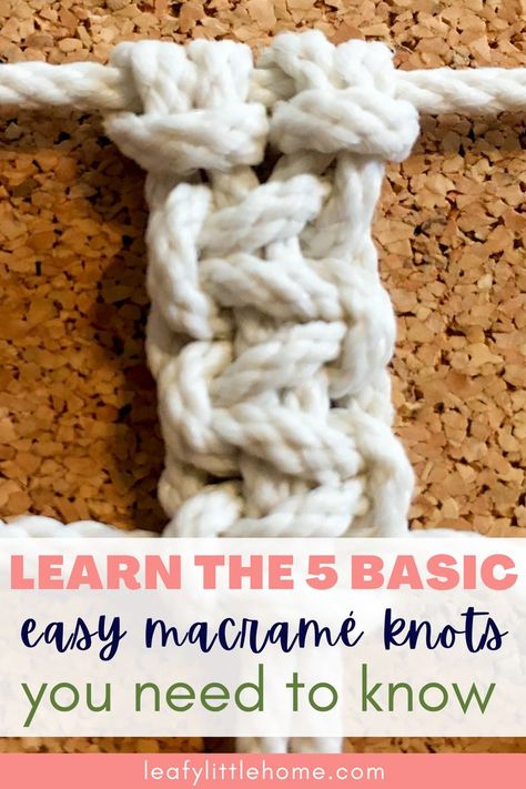 Macramé is an easy and relaxing hobby that anyone can learn to do with just a few basic knots. Learn the beginner knots here that you'll use in most macramé projects. In just a few minutes, anyone can learn the basic macramé knots and start making plant hangers, wall hangings, and more! I'll teach you how to make five easy knots: the lark's head and reverse lark's head, left- and right-facing half square knots, and the square knot. Easy Knots, Macrame Square Knot, Basic Knots, Knot Macrame, Autoimmune Paleo Recipes, Knots Tutorial, Felt Crafts Diy, Macrame Hanger, Square Knot