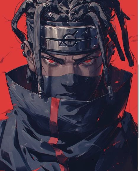 Ninja Character Art, Afro Ninja, Fanasty Characters, Shinobi Art, Black Anime Guy, Arte Ninja, Ninja Art, Art Basics, Naruto Uzumaki Art