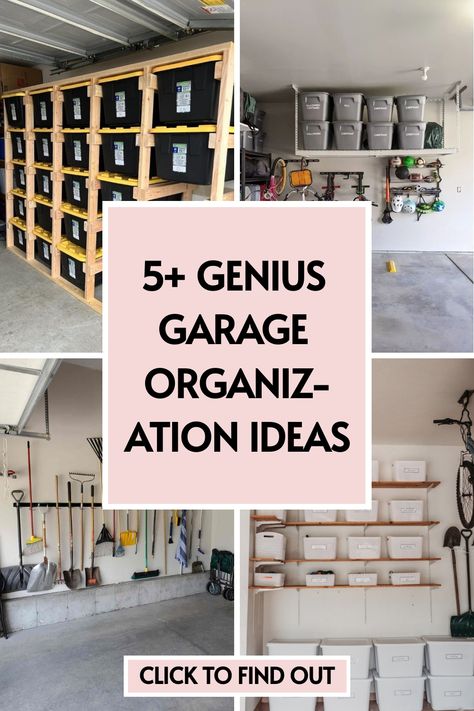 5 garage organization ideas Garage Organization And Gym, Hang Tools On Garage Wall, Garage Design Organization, How To Organize My Garage, Budget Garage Organization, Inexpensive Garage Organization, Single Car Garage Storage, Garage Set Up, How To Organize Garage Ideas