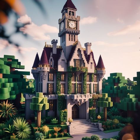 "Time flies when you're living in a mansion 🕰️🏰 #MinecraftBuilds #MinecraftMansion #GamingLife" Minecraft Fantasy Mansion, Fantasy Mansion, Minecraft Mansion, Minecraft Things, Minecraft Inspiration, A Mansion, Minecraft Inspo, Minecraft Crafts, Minecraft Building