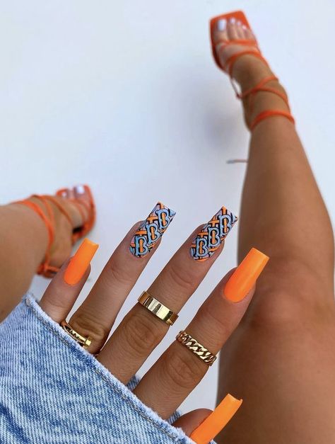 Long Nail Art, Cute Summer Nails, Summer Acrylic Nails, Summer Nails Colors, Coffin Nails Designs, Fancy Nails, Summer Nail, Nail Designs Summer, Matte Nails