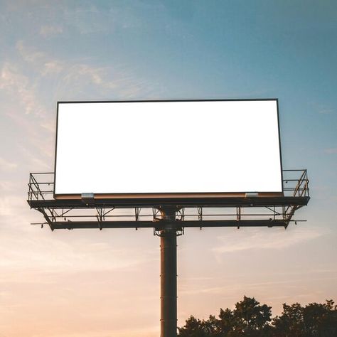 Photo blank billboard at sunset | Premium Photo #Freepik #photo Team Vision Board, Empty Billboard, Blank Billboard, Vision Board Project, Billboard Mockup, Advertising Board, My Vision Board, Free For Commercial Use, Premium Photo