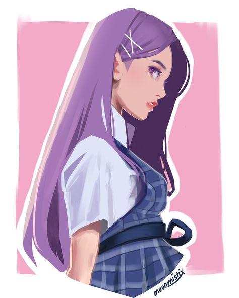 Purple haired girl WHO DID THIS BEAUTIFUL DRAWING??!? Character Faces, Arte Inspo, Digital Art Illustration, Girls Characters, Beautiful Drawings, 영감을 주는 캐릭터, Kpop Fanart, Digital Art Girl, An Anime