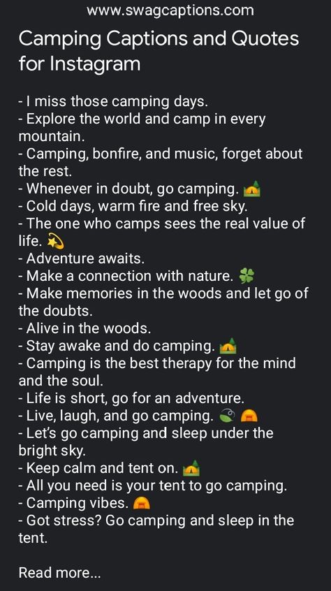 Reading Book Ig Caption, Instagram Captions Camping, Camping Ig Captions, Camp Instagram Captions, Camping Ig Story, Woods Captions Instagram, Captions For Bike Pics, Camping Captions For Instagram, Camping Instagram Captions