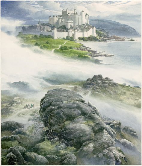 Alan Lee - Merlin Dreams Medieval Castle Layout, Alan Lee Art, Camelot Castle, John Barleycorn, Alan Lee, John Howe, Arte Peculiar, Kid A, Legends And Myths