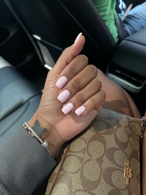 Nail Shapes Squoval, Soft Pink Nails, Baby Pink Nails, Short Gel Nails, Ombre Acrylic Nails, Work Nails, Fake Nails With Glue, Acrylic Nails Coffin Pink, Nail Jewelry