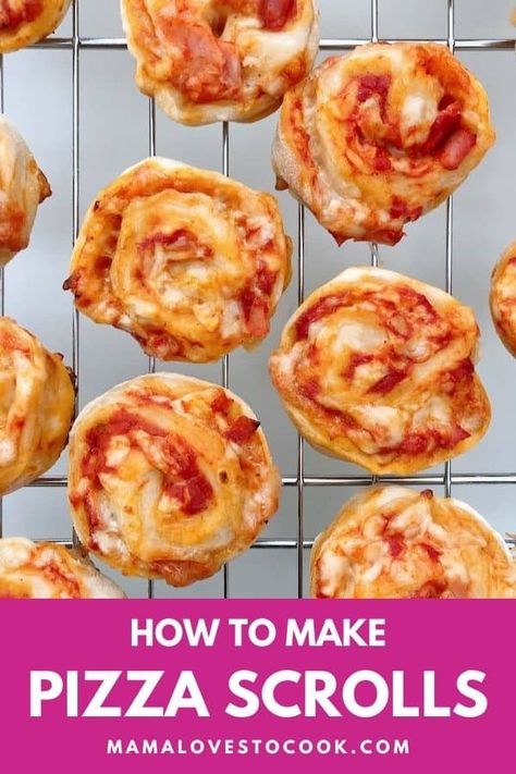 Pizza Scrolls or Pizza Pinwheels are a great way to use up leftover pizza dough and are excellent for lunch boxes, picnics or kids party food. If you already have the pizza dough and topping ingredients all ready, then making up some easy pizza scrolls takes just a few extra minutes, and they can also be frozen for later. #lunchboxideas #easymeals #cookingtips Leftover Pizza Dough, Pizza Scrolls, Pizza Pinwheels, Leftover Pizza, Easy Party Food, Kids Party Food, Pizza Rolls, Easy Pizza, Delicious Pizza