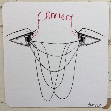 Words Turned Into Drawings, Interlinked Drawing, Eye Contact Sketch, Soul Ties Drawing, Eye Contact Drawing, Eyecontact Love, Human Connection Art, Soul Drawing, Psychic Drawing