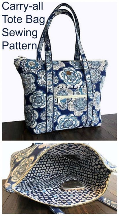 Carry-all Tote Bag sewing pattern - Sew Modern Bags #jeanbagpatternstosew #jeanbagspatternideasfree #diyjeansbagpattern Zippered Tote Bag Pattern, Tote Bag Sewing Pattern, Tote Bag Sewing, Purse Sewing, Tote Bag Pattern Free, Handbag Sewing Patterns, Purse Sewing Patterns, Bag Sewing Pattern, Sac Diy