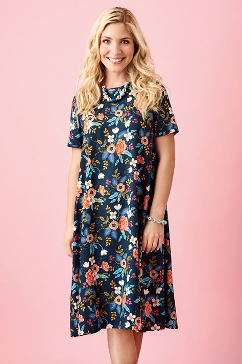 Diy Tunic Dress Pattern Free, Women’s Dress Patterns Free, Tshirt Dress Sewing Pattern Free, Sewmag Free Pattern, Simple Dress Free Pattern, New Look Patterns Dress, Free Dress Patterns For Women Plus Size, Box Dress Pattern, Free Shift Dress Pattern