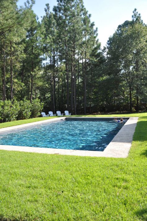 Hamptons Pool, Country Pool, Pool Paving, Dallas House, Blue Interiors, Pools Backyard Inground, Pool Colors, Gunite Pool, Concrete Pool