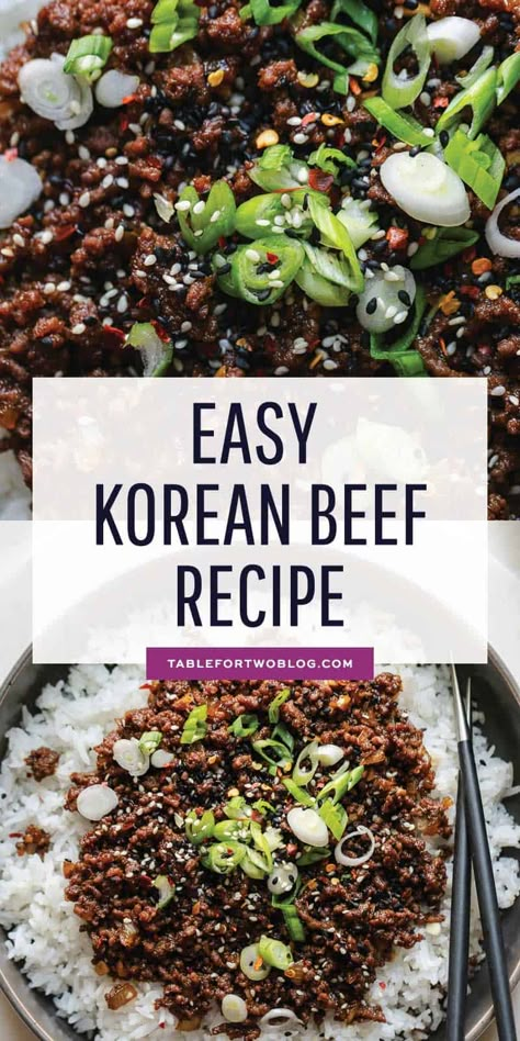 Easy Korean Beef Recipe, Korean Beef Recipe, Easy Korean Beef, Korean Beef Recipes, Korean Ground Beef, Ground Beef Recipe, Healthy Beef Recipes, Ground Beef Recipes Healthy, Healthy Beef