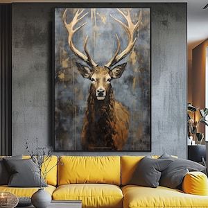 Deer, Reindeer, 100% Hand Painted, Textured Painting, Acrylic Abstract Oil Painting, Wall Decor Living Room, Office Wall Art Banksy Paintings, Painting Wall Decor, Textured Painting, Pop Art Painting, Abstract Oil Painting, Beautiful Painting, Acrylic Abstract, Oil Paints, Decor Living Room