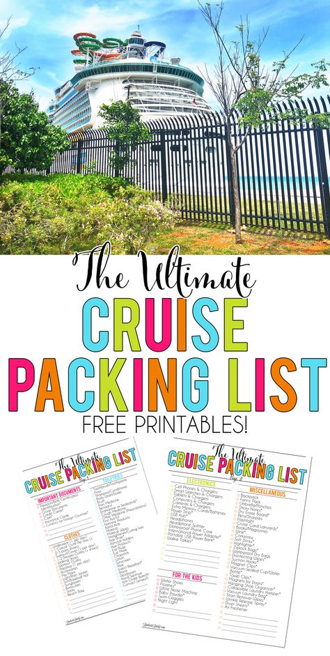 Grab a free printable cruise packing list, complete with tips for packing for a Carnival/Royal Caribbean cruise, things to pack for kids, Dollar Store hacks, and more! Cruise Packing Checklist, Caribbean Cruise Packing, Cruise Packing List, Cruise Packing Tips, Things To Pack, Carribean Cruise, Cruise Packing, Cruise Essentials, Packing List For Cruise