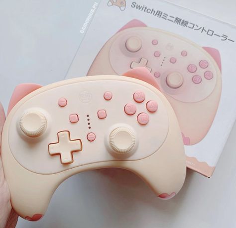 pink nintendo switch aesthetic wireless controller Kawaii Switch Accessories, Video Game Controller Aesthetic, Nintendo Switch Wireless Controller, Cute Switch Controller, Nintendo Switch Aesthetic Art, Cute Game Controller, Kawaii Gaming Accessories, Nintendo Switch Accessories Kawaii, Nintendo Switch Pink Aesthetic