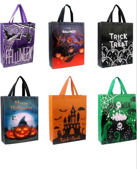 Halloween Paper Bags, Treat Bags Halloween, Halloween Party Bags, Halloween Trick Or Treat Bags, Halloween Gift Bags, Plastic Gift Bags, Halloween Candy Bags, Halloween Tote Bag, Woven Bags