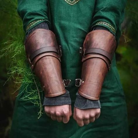 Smarter Shopping, Better Living! Aliexpress.com Warrior Cosplay, Leather Braces, Warrior Men, Leather Gauntlet, Armor Ideas, Leather Bracers, Armor Clothing, Viking Costume, Arm Guard