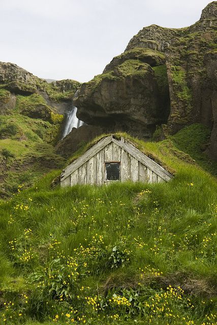 Turf House, Earth Sheltered, Olafur Eliasson, Hobbit House, Cabins And Cottages, Green Roof, Reykjavik, Cabins In The Woods, Abandoned Places