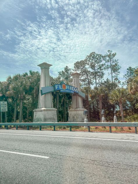 Florida Sign Aesthetic, Florida Welcome Sign, Central Florida Aesthetic, Welcome To Florida Sign, Orlando Aesthetic, Florida Tech, Florida Sign, Welcome To Florida, Miss Florida