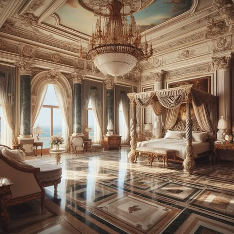 Palace Rooms Bedrooms, Mythical Backgrounds, Royal Palace Interior, Victorian Bedroom Ideas, Prince Room, Palace Bedroom, Palace Room, Castle House Design, Royal Room