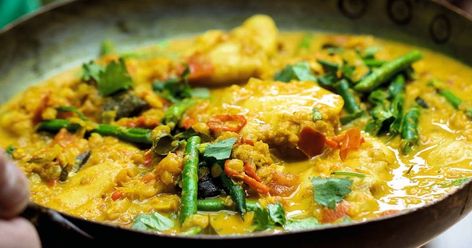 Monkfish Curry, Tom Kerridge, Cajun Salmon, Healthy Food Guide, Bbc Good Food Recipes, Coconut Curry, Cajun Recipes, Fresh Ginger, Fish Dishes