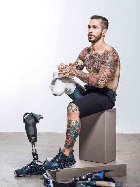 Alex Minsky Alex Minsky, Amputee Model, Tattooed Men, Hubba Hubba, Style Guru, Us Marine, Grown Man, Hello Gorgeous, How To Make Shorts