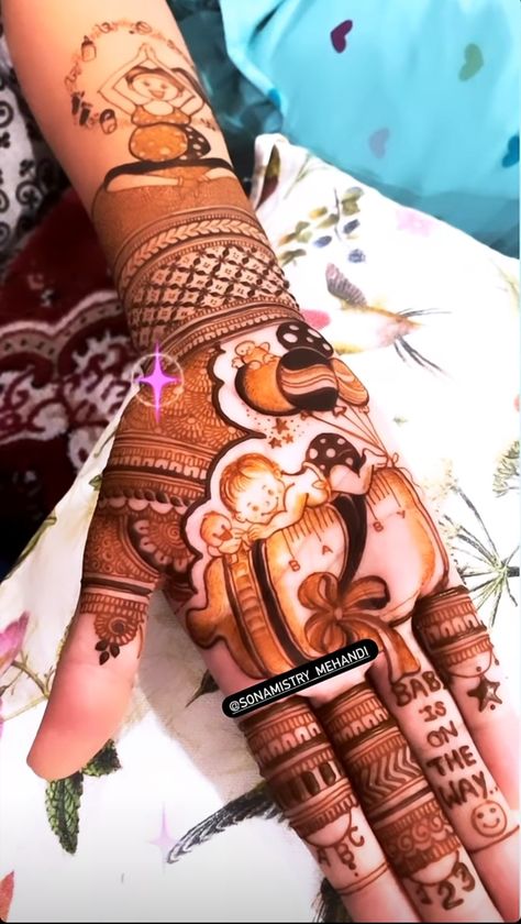 Pregnancy Mehndi Design, Mom To Be Mehendi Design, Baby Mehndi Design, Mehndi Designs Bridal Hands, Mehndi Designs For Kids, Beginner Henna Designs, Mehndi Design Pictures, Simple Mehndi Designs Fingers, Engagement Mehndi Designs