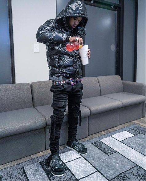 Guys Fashion Swag, Drip Fits, Black Outfit Men, Drippy Outfit, Rapper Outfits, Drip Outfit Men, Pants Outfit Men, Black Men Fashion Swag, Swag Outfits Men