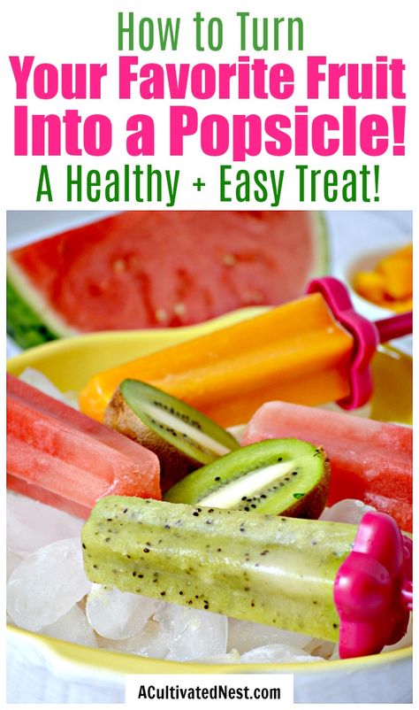 Pop Cycle Recipes, Easy Fruit Popsicle Recipes, How To Make Fruit Popsicles, Healthy Fruit Popsicle Recipes, Home Made Popsicles Recipes, Icepop Recipes, How To Make Popsicles, Diy Popsicle Recipes, Popsicle Homemade