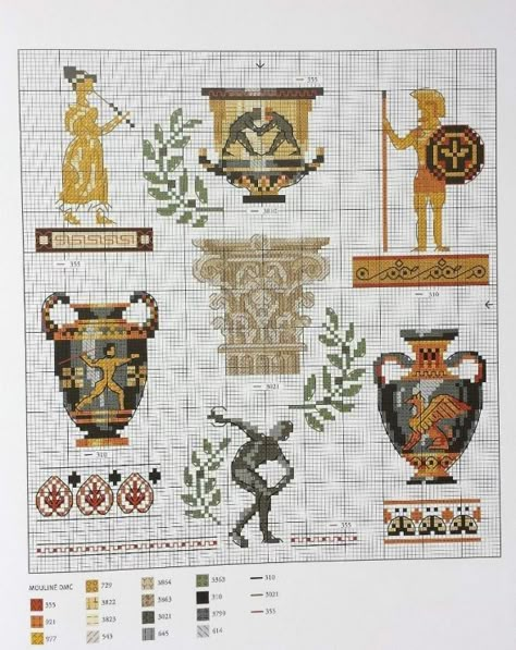 Greek Pattern, Stitch Witchery, Greek Culture, Tapestry Crochet Patterns, Cross Stitch Bookmarks, Cross Stitch Borders, Pixel Pattern, Cross Stitch Samplers, Cross Stitch Ideas