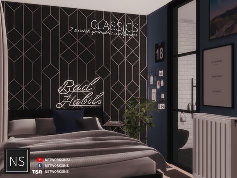 Networksims - Classics Wallpaper Sims 4 Black Wallpaper, Sim4 Wallpaper, Sims 4 Cc Wallpaper Modern, Sims4 Wallpaper, The Sims 4 Wallpaper Cc, Sims4 Wallpaper Cc, Sims Wallpaper Cc, Ts4 Wallpaper Cc, Sims 4 Wallpaper