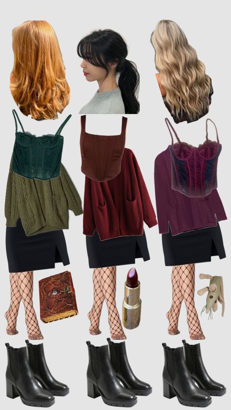 Sanderson Sisters Halloween Costume for 3 #hocuspocus #hocuspocus2 #hocuspocusaesthetic #hocuspocusmovie #hocuspocushalloween Cute Sanderson Sisters Costumes, Lara Jean Halloween Costume, Sara Hocus Pocus Costume, Hocus Pocus Sisters Costumes, Easy Hocus Pocus Costume, Hocus Pocus Outfit Ideas, Heathers Costume Ideas, Hocus Pocus Witches Costumes, Diy Winifred Sanderson Costume