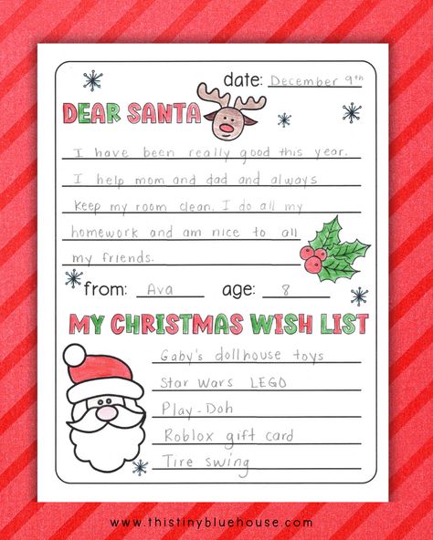 This free printable Christmas wish list for kids is a fun way for kids to write out their Christmas wish list. A great choice for kids of all ages, this free printable Christmas letter to Santa is a great writing activity that you can use at home or in the classroom. Head over to our blog today to snag a copy of this free Christmas wish list for kids. Santa Letter Writing, Printable Christmas List, Christmas Wish List Template, Christmas List Template, Pokemon Christmas, Santa Writing, Santa Wish List, Stick Christmas Tree, Christmas Bucket List