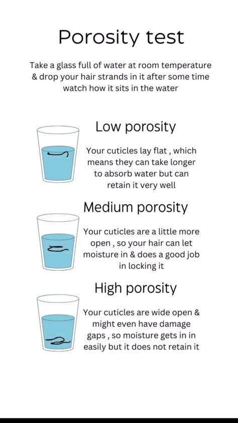 How To Check Porosity Of Hair, High Prosperity Hair Care, High Prosperity Hair Tips, High Prosperity Hair, Hair Prosperity Test, Low Prosperity Hair Care, Hair Prosperity, Porosity Test, Hair Porosity Test