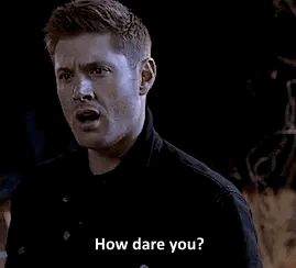 How dare you? Dean, Supernatural gif Wedding Quotes Funny, Supernatural Bloopers, Funny Wedding Pictures, Supernatural Imagines, Supernatural Gifs, Jensen Ackles Supernatural, Supernatural Wallpaper, Supernatural Quotes, Winchester Supernatural