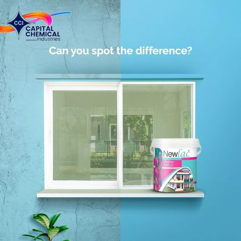 What Change Did You Notice? Can you see how amazingly just one single coat of Capital chemical industries changed the look of your walls? it’s time you choose us and forget all!  shop at: https://ccipaints.com/  #nostainnopain #VoteForFav #ccichangemaker #EndlessHappiness #CCIPaints #alkaliresistent #nopeeling #wisper #jade #boldcolour #Defying #smokegrey #antifungal #stainresistant #antifungal #differentcolours #shadesofnature. Wall Paint Creative Ads, Wall Paint Creative, Paint Creative Ads, Aac Blocks, Nippon Paint, Social Post, Motion Graphics Inspiration, Chemical Industry, Social Media Design Inspiration